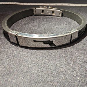 Rubber and Stainless Steel Bracelet